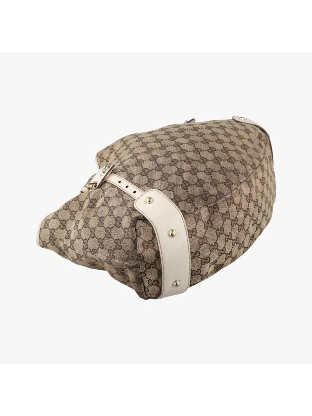 Gucci Pelham Hobo Brown White Canvas Leather